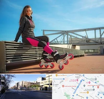 مربی اسکیت خانم در خیابان ملاصدرا شیراز