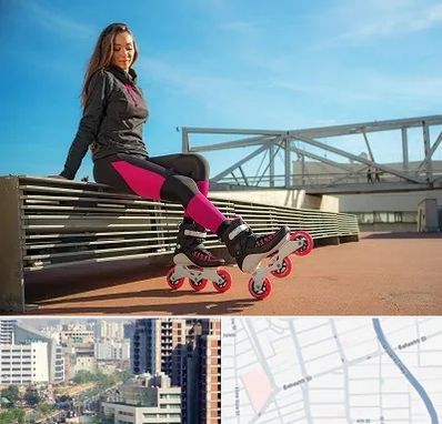 مربی اسکیت خانم در خیابان بهشتی