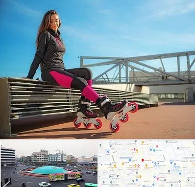 مربی اسکیت خانم در میدان انقلاب