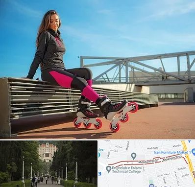 مربی اسکیت خانم در بلوار معلم رشت 