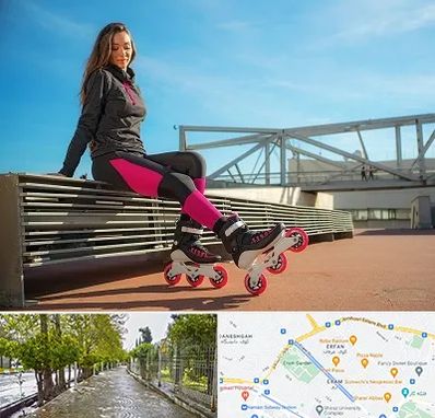 مربی اسکیت خانم در خیابان ارم شیراز