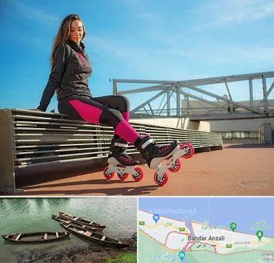 مربی اسکیت خانم در بندر انزلی