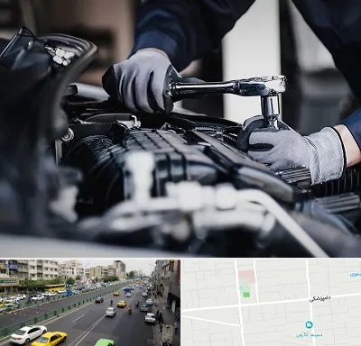 تعمیرکار خودرو در خیابان دامپزشکی