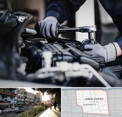تعمیرکار خودرو در خیابان جمالزاده