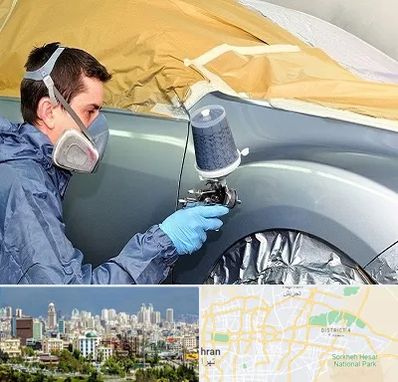 نقاشی خودرو در شرق تهران 