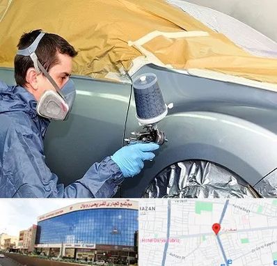 نقاشی خودرو در نصف راه تبریز