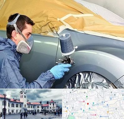 نقاشی خودرو در میدان شهرداری رشت