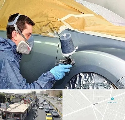 نقاشی خودرو در خیابان دماوند