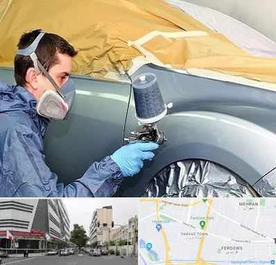 نقاشی خودرو در بلوار فردوس 