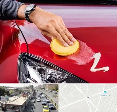پولیش خودرو در خیابان دماوند