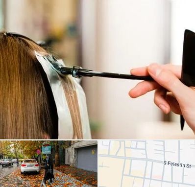 سالن رنگ مو در خیابان فلسطین