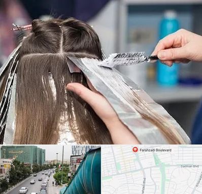 آرایشگاه رنگ مو در بلوار فرحزادی
