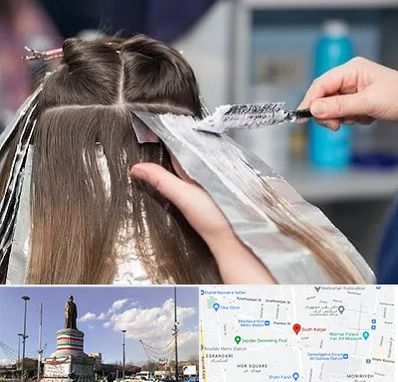 آرایشگاه رنگ مو در کارگر جنوبی