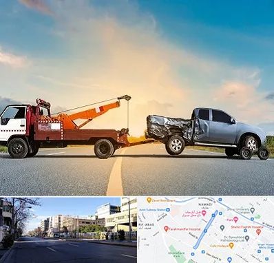 یدک کش شبانه روزی در خیابان ملاصدرا شیراز