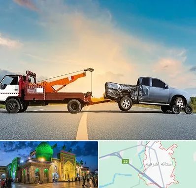 یدک کش شبانه روزی در آستانه اشرفیه