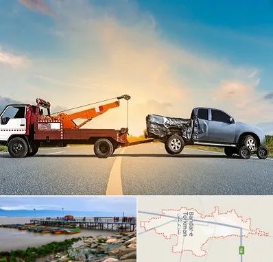 یدک کش شبانه روزی در بندر ترکمن