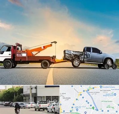 یدک کش شبانه روزی در قدوسی شرقی شیراز