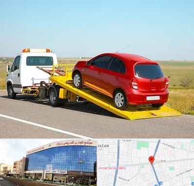 یدک کش خودرو در نصف راه تبریز