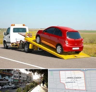 یدک کش خودرو در خیابان جمالزاده