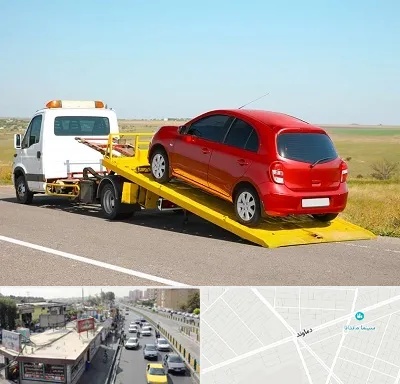 یدک کش خودرو در خیابان دماوند
