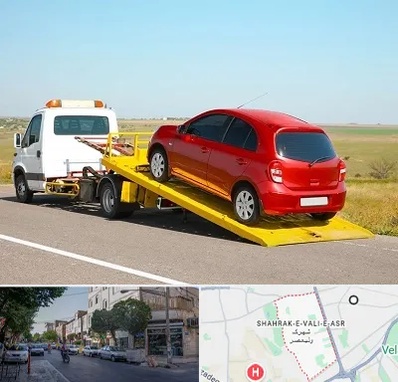 یدک کش خودرو در شهرک ولیعصر