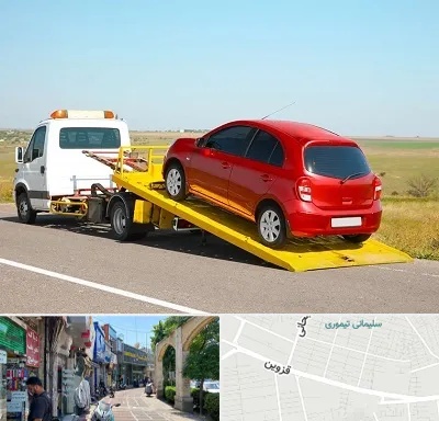 یدک کش خودرو در خیابان قزوین