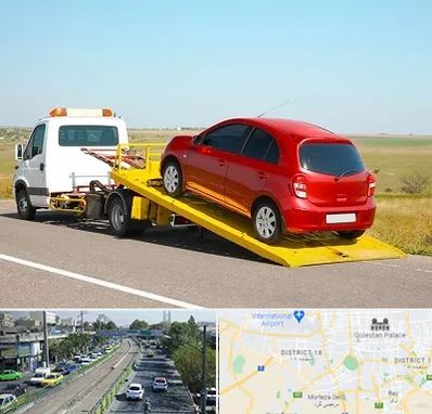 یدک کش خودرو در جنوب تهران 