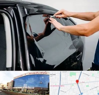 شیشه دودی خودرو در نصف راه تبریز