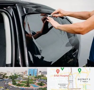 شیشه دودی خودرو در ونک 