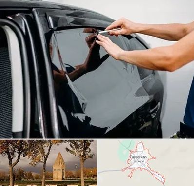 شیشه دودی خودرو در تویسرکان