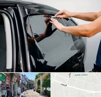 شیشه دودی خودرو در خیابان قزوین