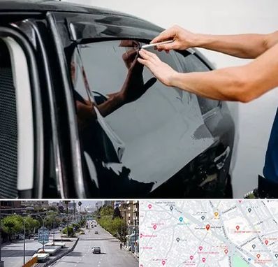 شیشه دودی خودرو در خیابان زند شیراز