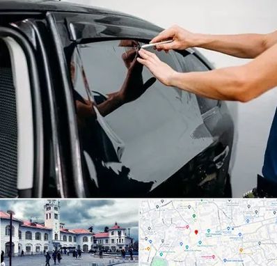 شیشه دودی خودرو در میدان شهرداری رشت