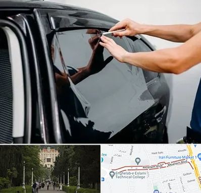 شیشه دودی خودرو در بلوار معلم رشت 