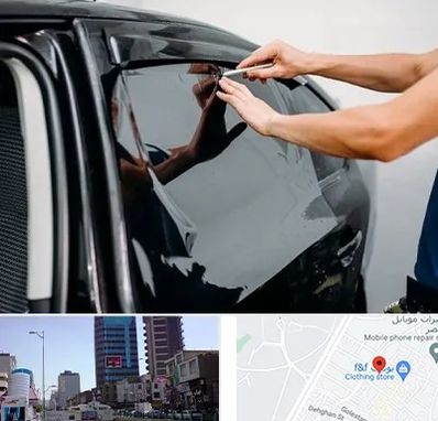 شیشه دودی خودرو در چهارراه طالقانی کرج