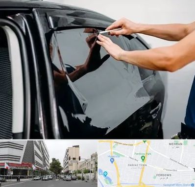 شیشه دودی خودرو در بلوار فردوس 