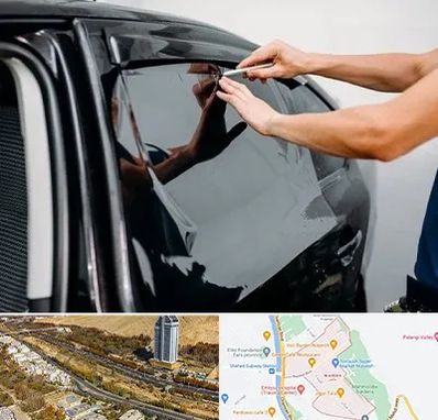 شیشه دودی خودرو در خیابان نیایش شیراز