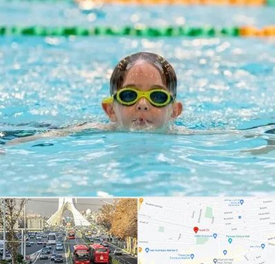 مربی شنا در خیابان آزادی