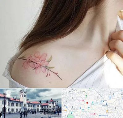 تاتو کار خانم در میدان شهرداری رشت