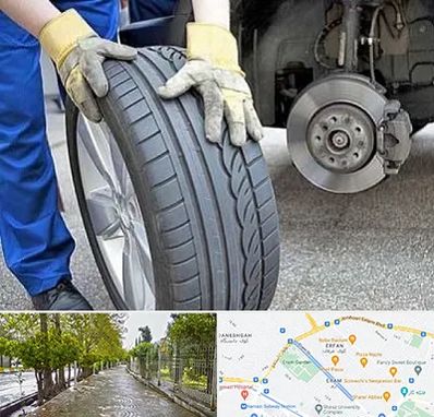 پنچرگیری در خیابان ارم شیراز