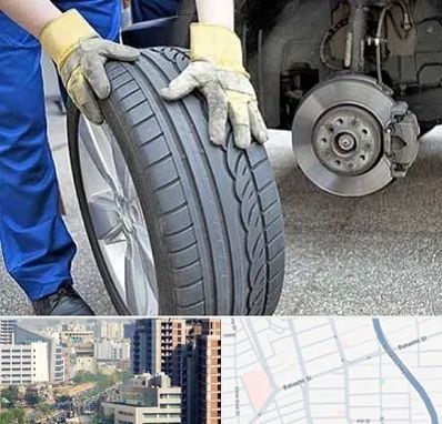 پنچرگیری در خیابان بهشتی