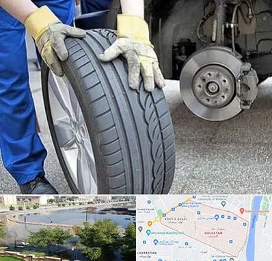 پنچرگیری در گلستان اهواز