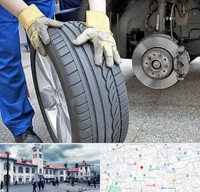 پنچرگیری در میدان شهرداری رشت