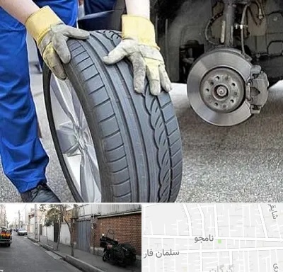 پنچرگیری در خیابان نامجو