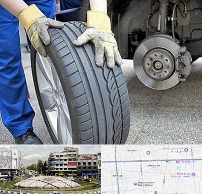 پنچرگیری در مرکز تهران