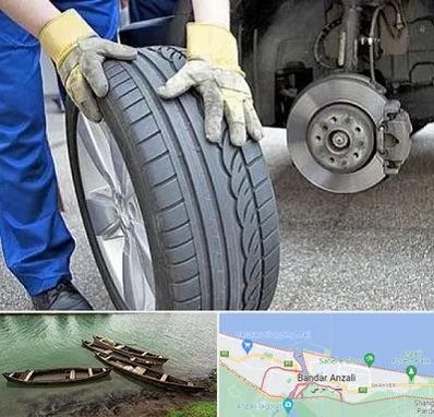 پنچرگیری در بندر انزلی