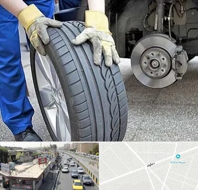 پنچرگیری در خیابان دماوند