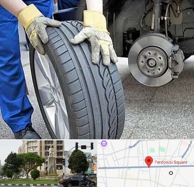 پنچرگیری در میدان فردوسی تهران