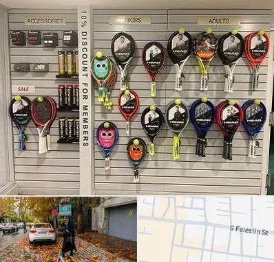 فروشگاه لوازم تنیس در خیابان فلسطین