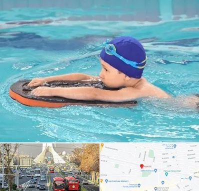 کلاس شنا در خیابان آزادی